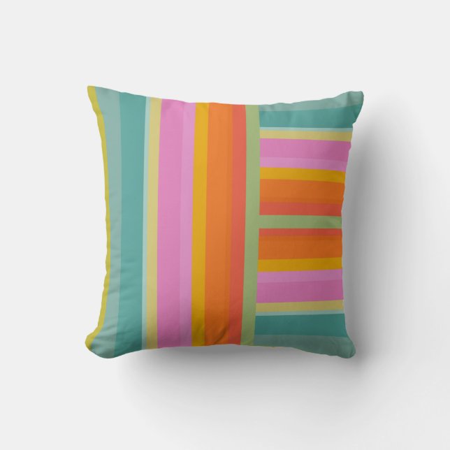 PixDezines stripes/DIY color Throw Pillow (Front)