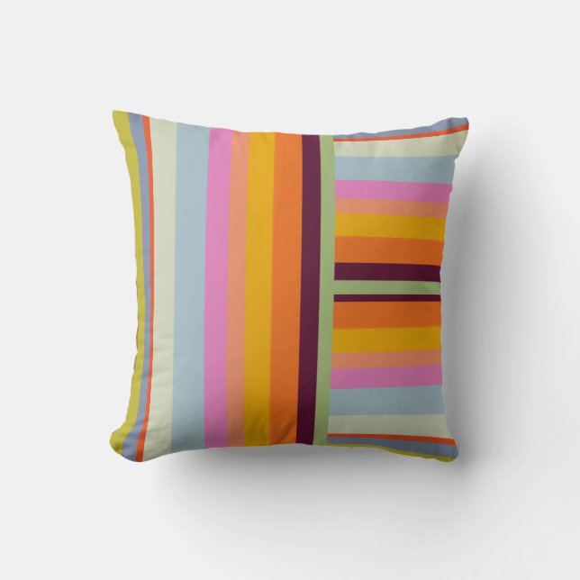 PixDezines stripes/DIY color Throw Pillow (Front)