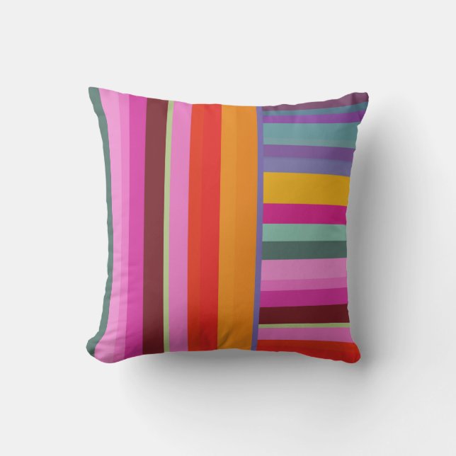 PixDezines stripes/DIY color Throw Pillow (Front)