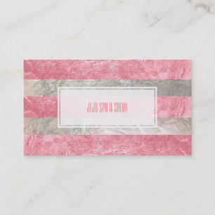 PixDezines stripes/faux pink foil Business Card