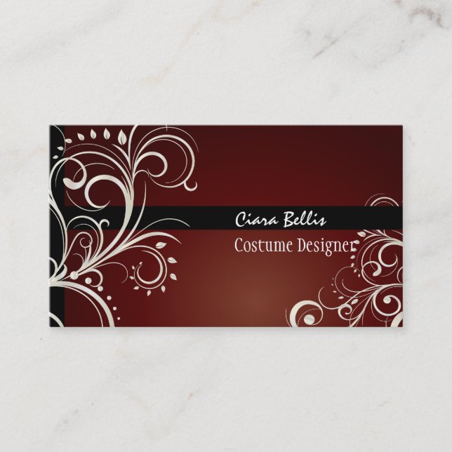 PixDezines Stylish Pearl Swirls Business Card (Front)