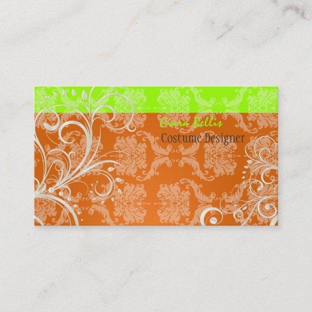 PixDezines Stylish Pearl Swirls Business Card (Front)