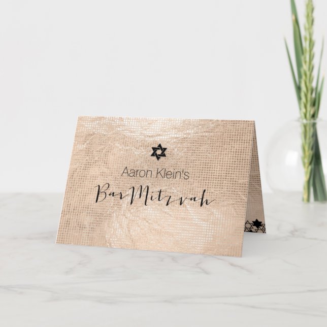 PixDezines stylish photo bar mitzvah/faux foil Invitation (Front)