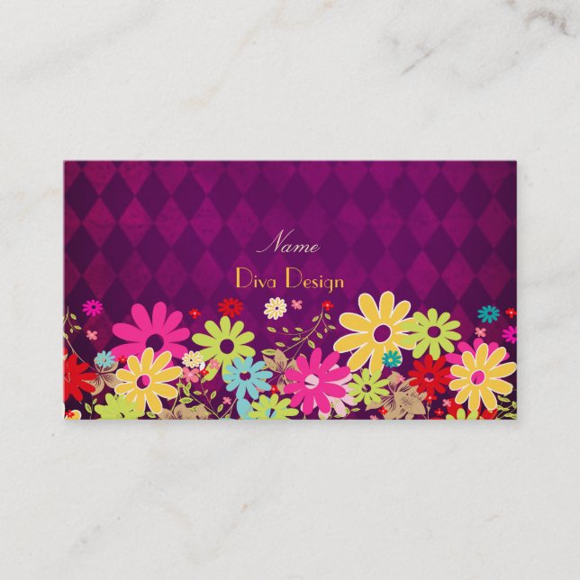 PixDezines Summer Blooms,  BusinessCard Business Card (Front)