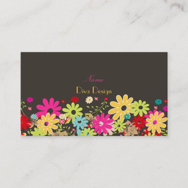 PixDezines Summer Blooms/diy background color Business Card (Front)
