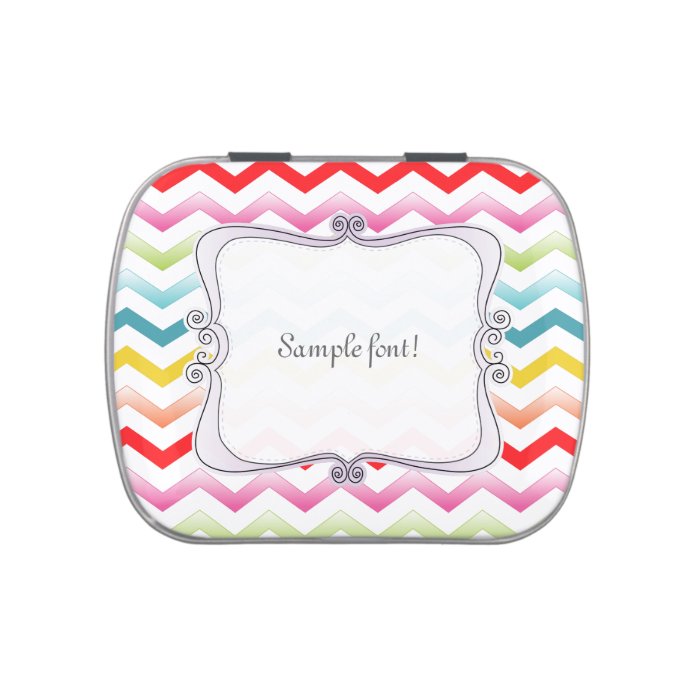 PixDezines summer chevron/wedding favors mint Jelly Belly Tins