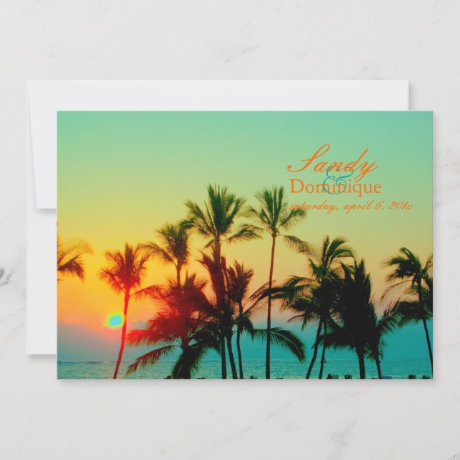 PixDezines Sunset at A-Bay/tropical wedding Invitation (Front)
