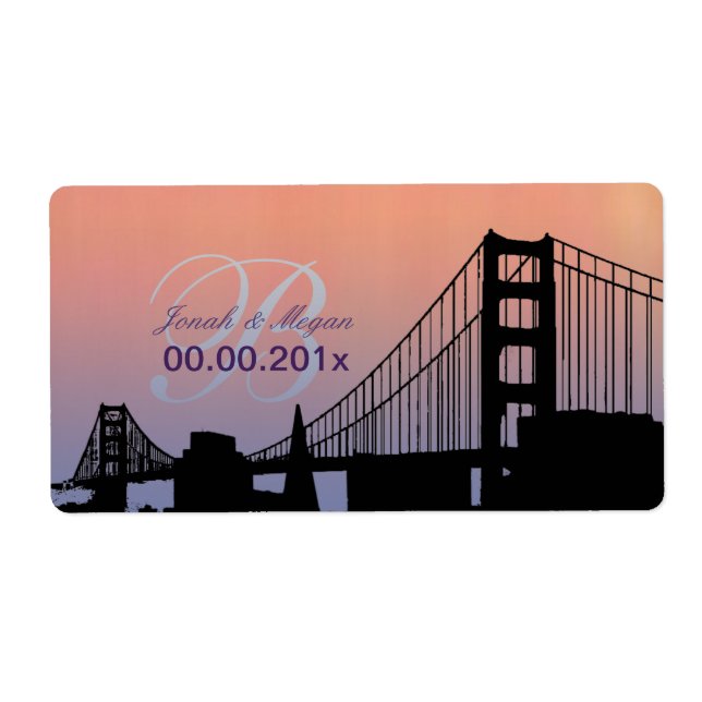PixDezines sunset at golden gate Label (Front)