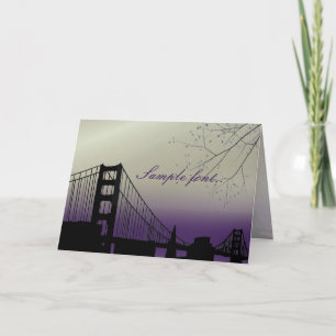 PixDezines sunset at golden gate/wedding thank you Card