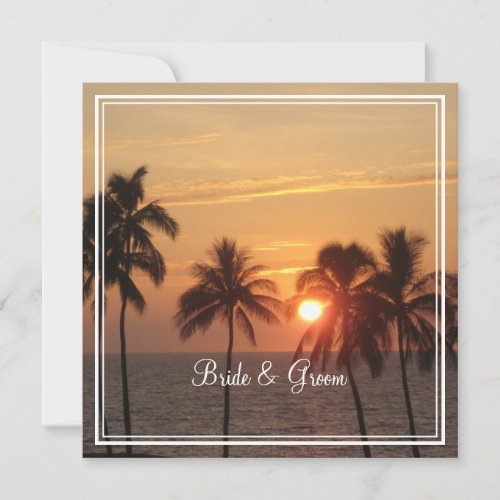 PixDezines hawaiian sunset beach/mauna kea Custom Invitation