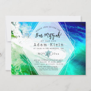 PixDezines Surfs Up Beach Bar Mitzvah Invitation