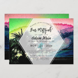 PixDezines Surfs Up Beach Bar Mitzvah Invitation