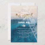 PixDezines surfs up, palm trees, beach bar mitzvah Invitation<br><div class="desc">PixDezines surfs up,  beach Bar Mitzvah.  Deep marine blue ocean water on pink sand shoreline.  Our dynamic design allows you to edit all elements.  Click "customize further" button to edit further or add more text / monogram.  

Copyright © 2008-2021 PixDezines™. All rights reserved.</div>