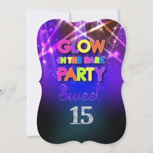 PixDezines Sweet 15Glow Party Invitation