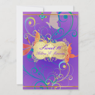 PixDezines Sweet 16/Butterfiles/Swirls/Dragonflies Invitation