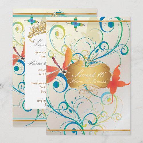 PixDezines Sweet 16/Butterfiles/Swirls/Dragonflies Custom Announcements