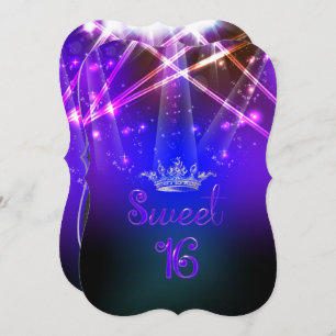 PixDezines Sweet 16, Laser Lights/Neon Lights Invitation
