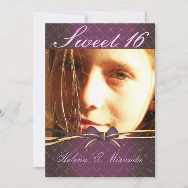 PixDezines Sweet 16/ princess/tiara (back) Invitation (Front)