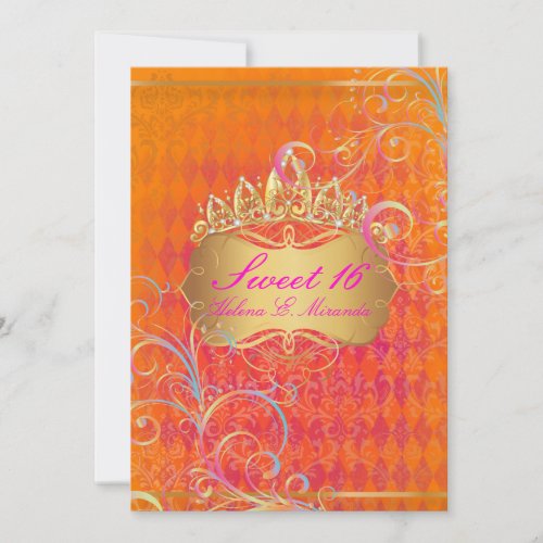 PixDezines Sweet 16/Rainbow Swirls Personalized Invitations