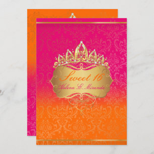 PixDezines Sweet 16/Vintage Rossi Damask Invitation