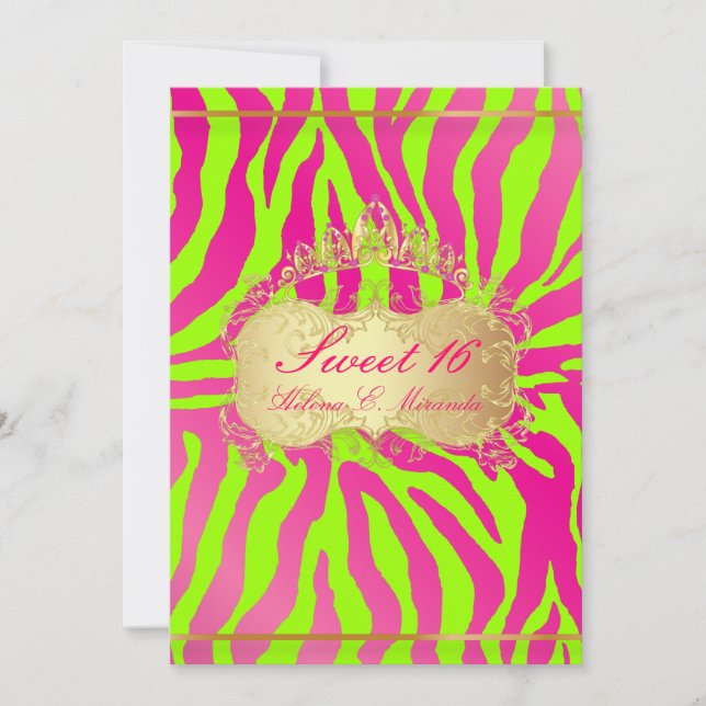 PixDezines Sweet 16/Zebra/diy background Invitation (Front)