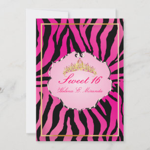 PixDezines Sweet 16/Zebra Stripes Invitation
