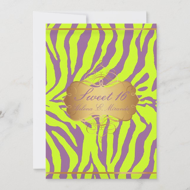 PixDezines Sweet 16/Zebra Stripes Invitation (Front)