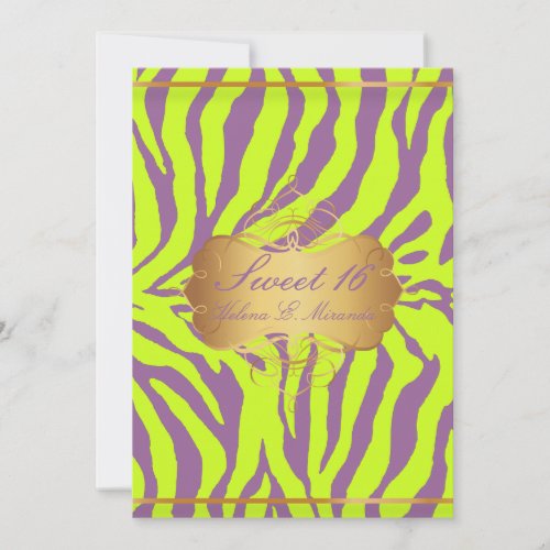 PixDezines Sweet 16Zebra Stripes Invitation