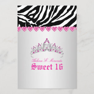 PixDezines Sweet 16/Zebra Stripes Invitation