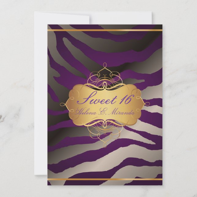 PixDezines Sweet 16/Zebra Stripes Invitation (Front)