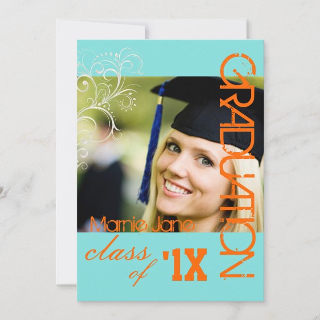 PixDezines Swirls, 2013 Graduation, DIY Color Invitation (Front)
