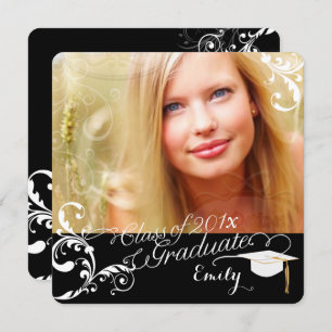 PixDezines Swirls Graduation/DIY color+fonts Invitation