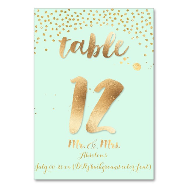 PixDezines table 12/gold sprinkles/DIY color/mint Number (Front)