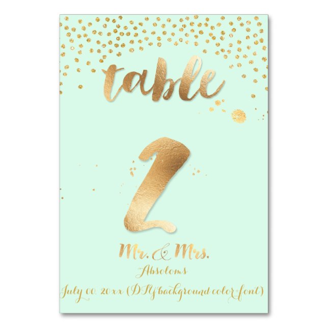PixDezines table 2/gold sprinkles/DIY color/mint Number (Front)