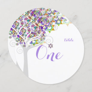 PixDezines table no. tree of life Bat Mitzvah Invitation
