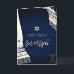 PixDezines tallit/photo bar mitzvah/DIY color Invitation<br><div class="desc">✡ PixDezines tallit in dark blue (diy background color) photo bar mitzvah on folded greeting card with faux gold Star of David. Photo and frame can also be deleted. To view more of our mitzvah collections, copy paste this URL: www.zazzle.com/pixdezines mitzvah?rf=238007904023613149 ✡ Copyright © 2008-2016 PixDezines.com™ and PixDezines™ on Zazzle.com....</div>