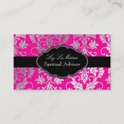 PixDezines Tanza Damask/DIY background/pink Business Card