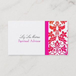 PixDezines Tanza Damask/DIY colors!!!/oj+pink Business Card