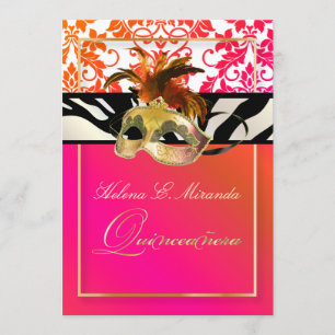 PixDezines Tanza Damask/Quinceanera/Zebra Invitation