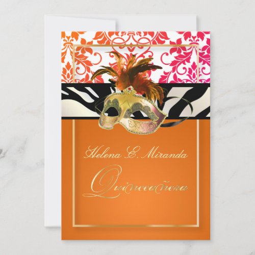 PixDezines Tanza Damask/Quinceanera/Zebra Invites