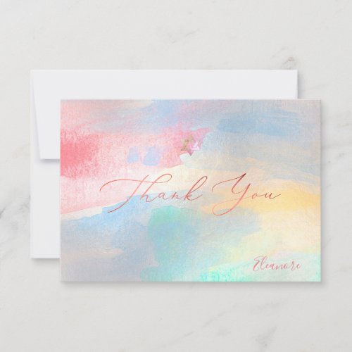 PixDezines THANK YOU Mitzvah Brushed Watercolor RSVP Card