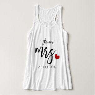 PixDezines The New Mrs/Handwritten Brush Script Tank Top