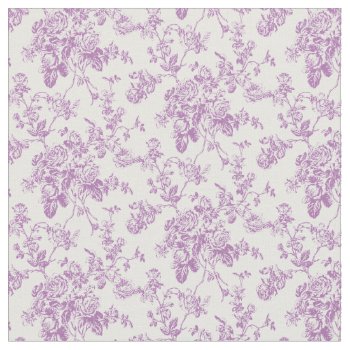 Pixdezines Toile Purple Roses/diy Background Color Fabric by PixDezines at Zazzle