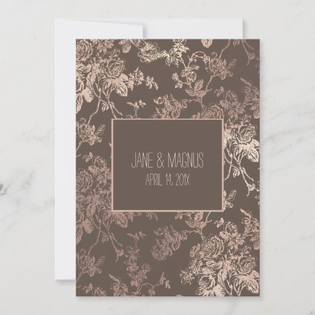 PixDezines Toile Rose Gold/DIY Background Invitation (Front)