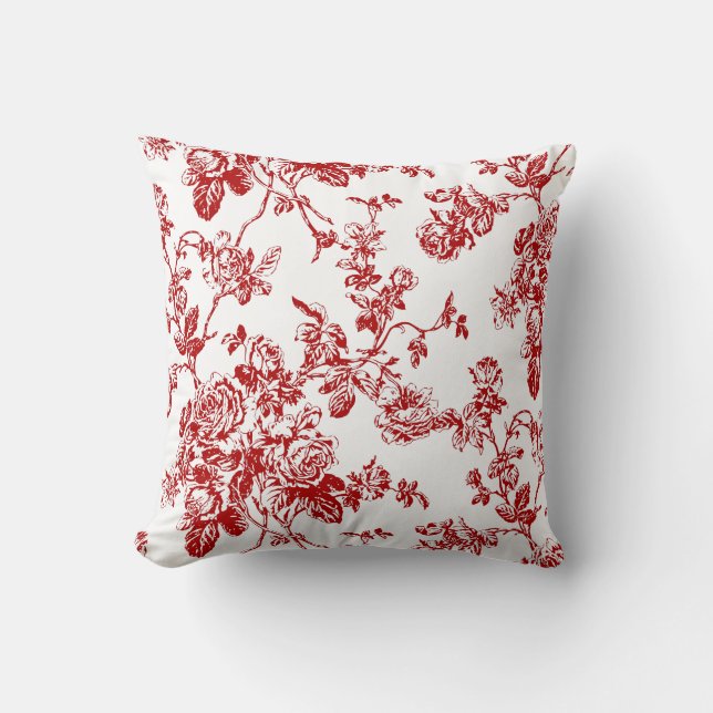 PixDezines toile/roses/vector/diy background Throw Pillow (Front)