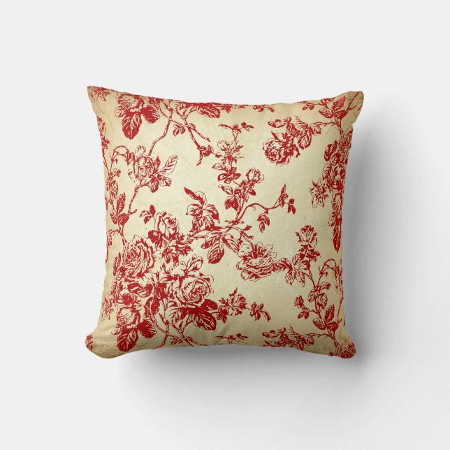 PixDezines toile/roses/vector/diy background Throw Pillow (Front)