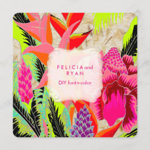 PixDezines torch ginger/heliconia/Luau Wedding Invitation