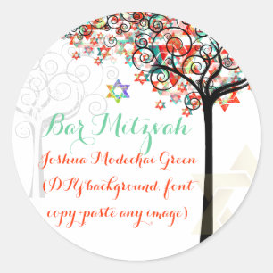 PixDezines tree of life/Bar Mitzvah/diy background Classic Round Sticker