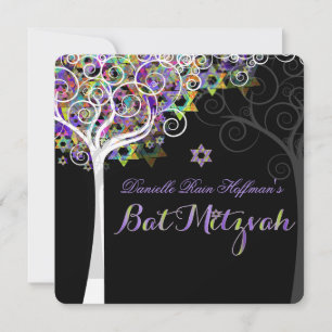 PixDezines tree of life Bat Mitzvah Invitation