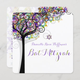 PixDezines tree of life Bat Mitzvah Invitation